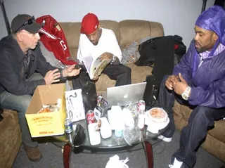 Behind The Scenes - The guys take a lunch break and talk business at the shoot for &quot;A YO.&quot;