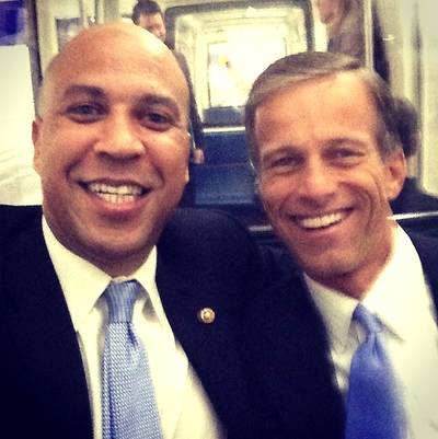 Sen. John Thune (R-South Dakota) - “Senator Thune has become a valued colleague and friend who challenges me on issues in constructive ways. He is also hands down in the best shape of all the Senators. 8 years my senior, his work ethic in the Senate gym shames and inspires me to get in better shape. #DudeAreYouSeriouslyLiftingThatMuchWeight”   (Photo: Cory Booker via Instagram)