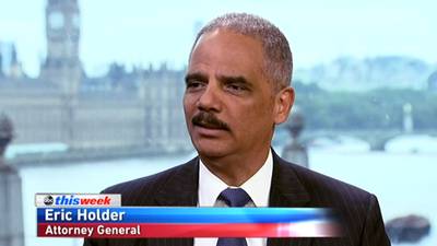 IMHO - U.S. Attorney General Eric Holder doesn't do a lot of sit-downs, which may be why in this ABC News interview, he was asked to share his opinion on a broad range of topics from Congress to the Washington Redskins' controversial name.&nbsp;—&nbsp;Joyce Jones&nbsp;(@BETpolitichick)   (Photo: This Week via ABC)