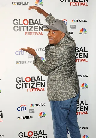 Supporting the Arts - Russell Simmons attends the Third Annual GLOBAL CITIZEN FESTIVAL Launch Party at Milk Studios in New York City. (Photo: Brad Barket/Getty Images for The Global Poverty Project)