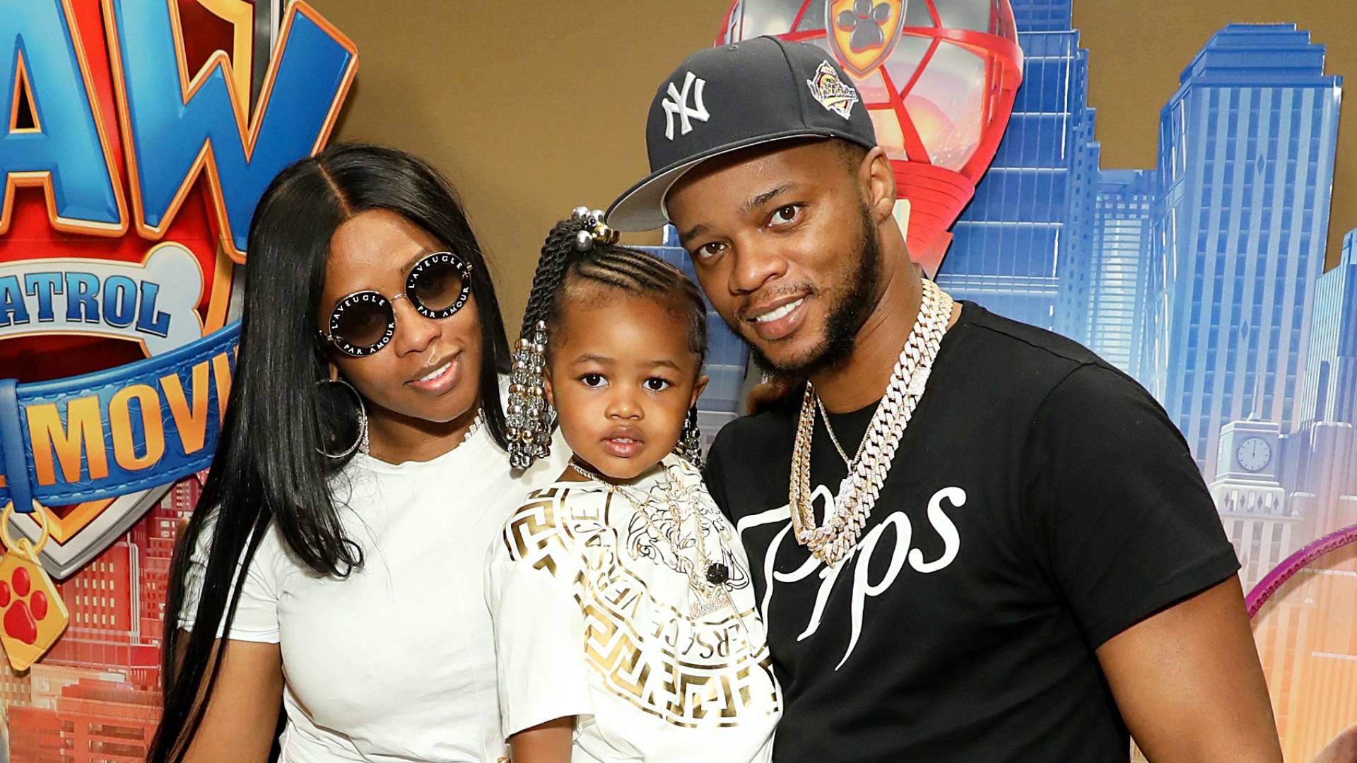 Remy Ma, Reminisce MacKenzie Mackie, and Papoose attend the New York Special Screening of 'PAW Patrol: The Movie' at the AMC Empire 25 on August 14, 2021 in New York, New York. 