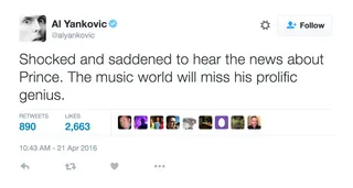 Al Yankovic - The fellow musician already feels the void Prince has left in &nbsp;the world of music.(Photo: Al Yankovic via Twitter)