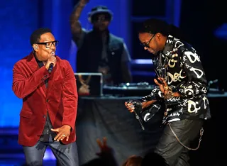 2 Trainz - Recording artists Charlie Wilson (L) and 2 Chainz perform during the Soul Train Awards 2012 at PH Live at Planet Hollywood Resort &amp; Casino on November 8, 2012, in Las Vegas.&nbsp;(Photo: Isaac Brekken/Getty Images for Centric)