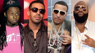 French Montana feat. Lil' Wayne, Drake and Rick Ross - Rising star in rap French Montana collabs with growing Maybach assassin Rick Ross and two YMCMB heavyweights, Drake and Lil' Wayne. Pure magic!A shoe in for the Best Collaboration category for their work on "Pop That."(Photos from left: Johnny Louis/WENN.com, Robin Marchant/Getty Images for ESPN, John Ricard / BET, Chris McKay/Getty Images)