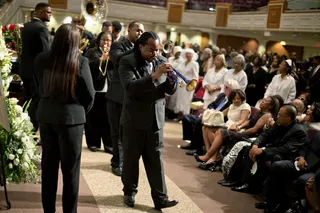 Homegoing Ceremony - A New Orleans style funeral procession played songs in tribute of the homegoing service for Chris Kelly. (Photo: AP Photo/David Goldman)