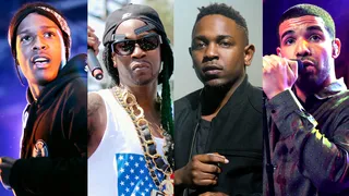 Best Hip Hop Video: A$AP Rocky, Drake, 2 Chainz &amp; Kendrick Lamar — "Problems" - Forget the special effects and big budget locations. This fantastic foursome had more than enough star power to make director Sam Lecca's straightforward treatment (rappers and flexible females) pop like a big budget affair. &nbsp;  (Photos from left: Christie Goodwin/Redferns via Getty Images, Gabriel Olsen/FilmMagic, Noel Vasquez/Getty Images, Theo Wargo/Getty Images for ESPN)