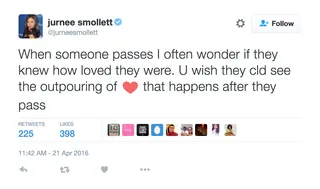 Jurnee Smollett&nbsp; - The actress spoke the truth here.(Photo: Jurnee Smollett via Twitter)