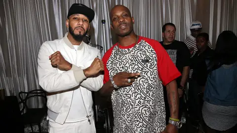 MIAMI, FL - DECEMBER 05:  (L-R) Swizz Beatz and DMX attend Day 3 of The Dean collection X Bacardi House Party on December 5, 2015, in Miami, Florida.  (Photo by Johnny Nunez/WireImage)
