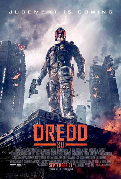 Dredd 3D:&nbsp;&nbsp;September 21 - Based on the comic book character and Sylvester Stallone’s 1995 Judge Dredd, a futuristic cop team that acts as judge, jury and executioner must work with a trainee to take down a gang that deals the mind-altering drug SLO-MO. Stars Karl Urban and Rachel Wood.(Photo: DNA Films)