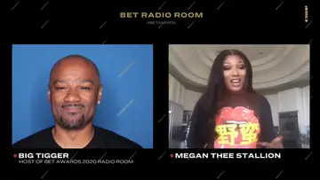 Megan Thee Stallion and Big Tigger on the 2020 BET Awards.