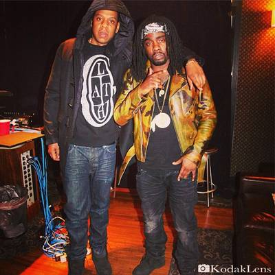 Wale @walemgg - With rumors circulating about a new&nbsp;Jay-Z album in the works, here we catch Hov in the stu with another gifted rapper, Wale. (Photo: Instagram via Wale)