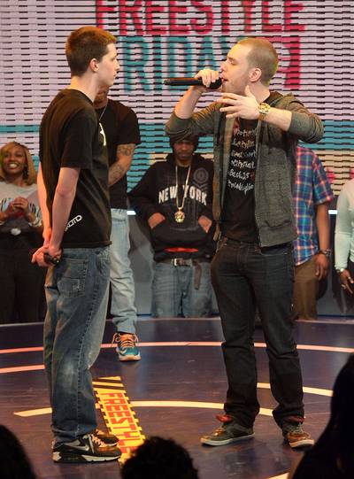 Raise Up - Freestyle contestants compete against each other on BET's 106 &amp; Park on March 22, 2013 in New York City. (Photo: Mike Coppola/Getty Images for BET)