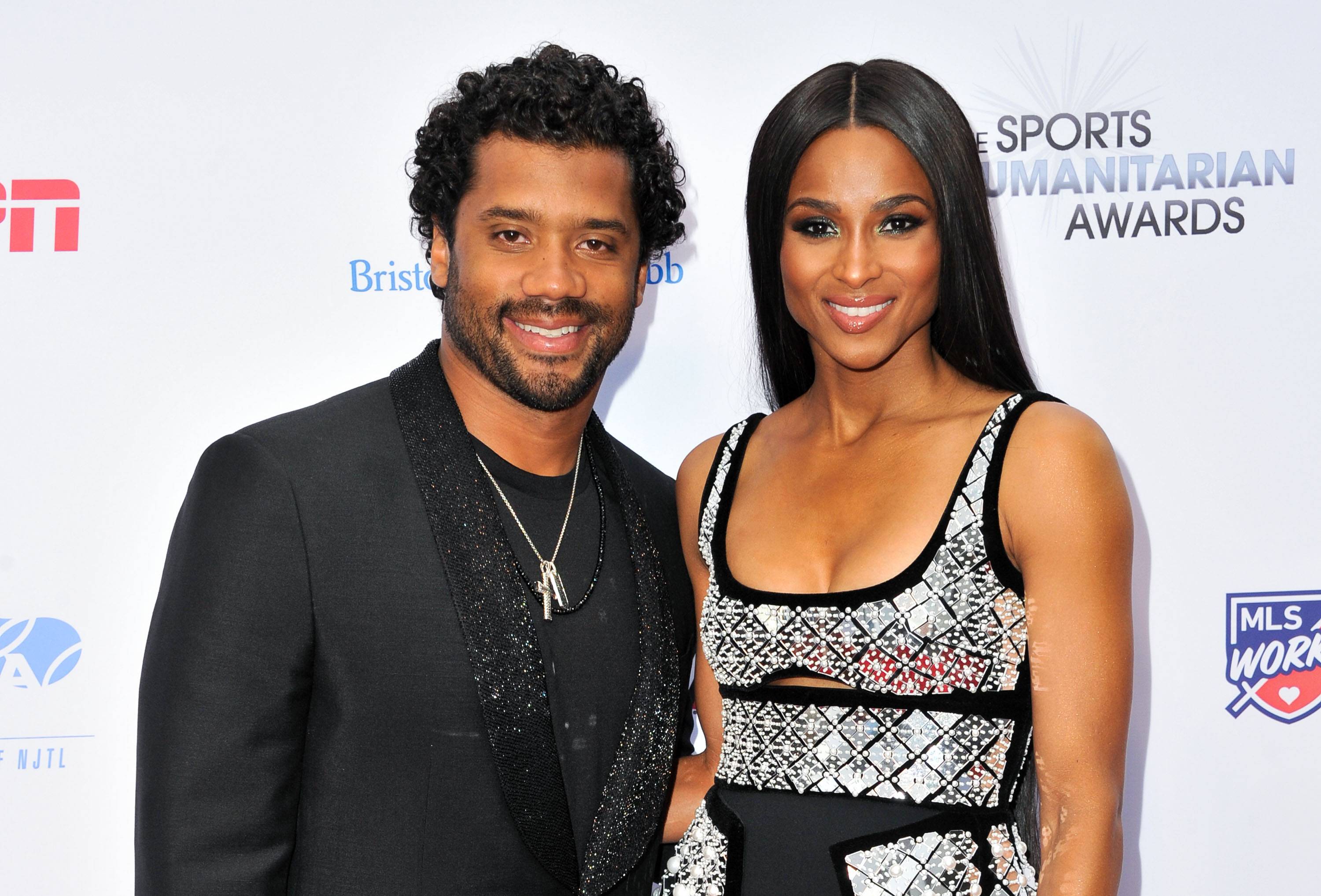LOS ANGELES, CALIFORNIA - JULY 09: Russell Wilson and Ciara attend the 5th annual Sports Humanitarian Awards presented by ESPN at The Novo Theater at L.A. Live on July 09, 2019 in Los Angeles, California. (Photo by Allen Berezovsky/Getty Images)