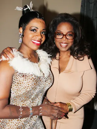 Fanny and Lady O - Fantasia Barrino and Oprah Winfrey&nbsp;share a moment backstage at the hit musical &quot;After Midnight&quot; on Broadway at The Brooks Atkinson Theater in New York City. (Photo: Bruce Glikas/FilmMagic)