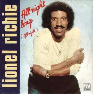 "All Night Long (All Night)" - 1983's "All Night Long (All Night)" brought soul and caribbean influences to the music scene. Taken from his second album,&nbsp;Can't Slow Down, Richie also performed the dance anthem at the 1984 Summer Olympics closing ceremony.(Photo: Motown Records)&nbsp;
