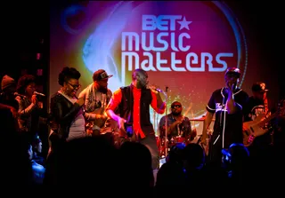 Crew Love - Rock Boy Fresh gets the people energized with their uplifting set during the May Music Matters showcase (Photo: Anna Webber/Getty Images for BET)
