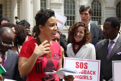 A Local Rally for a Global Event - Council Member Laurie A. Cumbo, the Chair of the Committee on Women’s Issues (pictured), organized the Manhattan #BringBackOurGirls rally in conjunction with Speaker Melissa&nbsp;Mark-Vivierito and Public Advocate Letitia James.&nbsp;(Photo: Patrice Peck/BET)