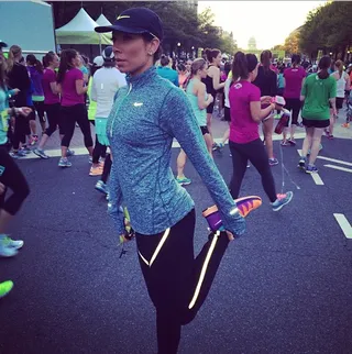 Bridget Kelly @iambridgetkelly - Bridget Kelly documents her big race with Nike.&nbsp;"The time has come!! worked, sweat, trained and cried to get here. nervous &amp; excited all at once!! see you at the finish line... #NWMDC #WeRunDC #BKbombshell #AllOrNothing #JustDoIt&nbsp;@nike&nbsp;@nikewomen"  (Photo: Instagram via Bridget Kelly)