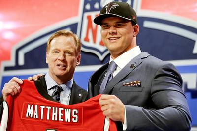 Jake Matthews - &quot;Going The Distance&quot; – Bill ContiJake Matthews picked the perfect theme song as he was selected by the Atlanta Falcons as the team is known for going the distance but coming up short. Hopefully Conti can help the Falcons get their Rocky on and finally take home the big win.(Photo: Craig Ruttle/AP Photo)