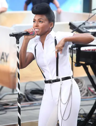 Janelle Monáe - J-Boogie looks ready to go off on a member of the audience at one of her shows.  (Photo: Rob Kim/Getty Images)