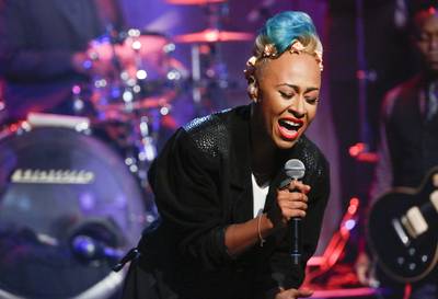 Bringing Down the House - Emeli Sandé gives her all during a performance on Late Night With Jimmy Fallon.&nbsp;(Photo: Lloyd Bishop/NBC/NBCU Photo Bank)