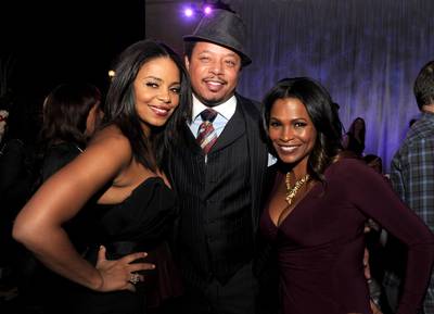 Reunited - Stars of the upcoming film&nbsp;The Best Man Holiday, Sanaa Lathan, Terrence Howard and Nia Long, pose at the film's after party at the Roosevelt Hotel in Los Angeles. (Photo: Kevin Winter/Getty Images)