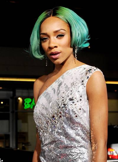 Green Hair, Don't Care - Hip hop recording artist Lil Mama arrives to the premiere of Universal Pictures' The Best Man Holiday at the Chinese Theatre in Los Angeles. (Photo: Kevin Winter/Getty Images)