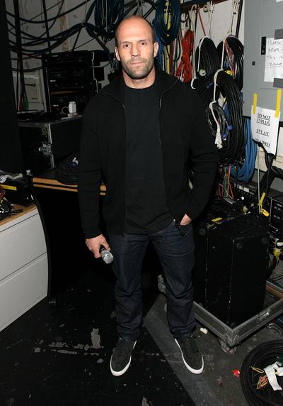 Inside Job - Actor Jason Statham visits 106,&nbsp;posing backstage before he hits the lights. (Photo: Bennett Raglin/Getty Images for BET)