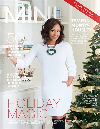Tamera Mowry - Somebody’s feeling festive! We’re all about Tamera’s white sheath and Christmas-themed baubles. (Photo: Mini Magazine)
