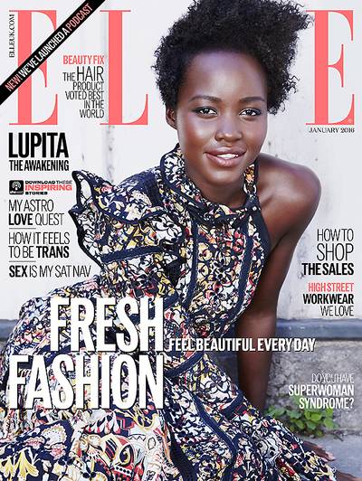 Lupita Nyong’o on Elle UK - With her new movie, Star Wars: The Force Awakens, hitting theaters in a few weeks, we’re expecting to see this actress's face everywhere. And we ain’t mad about it.  (Photo: Elle Magazine UK, January 2016)