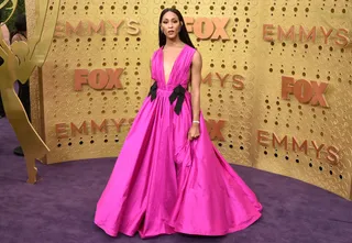 MJ Rodriguez in custom Jason Wu - Mj Rodriguez attends the 71st Emmy Awards. (Photo: David Crotty/Patrick McMullan via Getty Images)