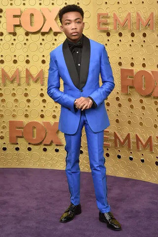 Asante Blackk in custom Tommy Hilfiger - Asante Blackk attends the 71st Emmy Awards. (Photo: David Crotty/Patrick McMullan via Getty Images)