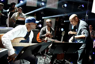 Tailored Sounds - Get a glimpse of our house band as they formulate a plan on how to tailor the live soundtracks to all the songs atop your play lists that will get the performance treatment at this year's show.&nbsp;(Photo: Kevin Winter/Getty Images for BET)