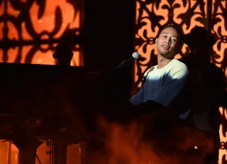 John Legend Gives His All - Piano virtuoso and R&amp;B crooner John Legend serves up a show-worthy performance as he readies his act for the big night.(Photo: Kevin Winter/Getty Images for BET)