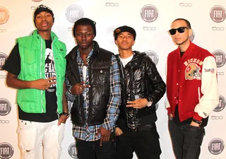 California Love - Discovered by former Death Row Records artists Big Wy and Dairold Potts, Cali Swag District was born in Inglewood, Calif., the hometown of all four members: DJ C-Smoove, Yung, M-Bone, and JayAre –– aka "Smoove da General," "Mr. Swagg,'" "Boogie Man" and "Third Verse," respectively.&nbsp;(Photo: Frederick M. Brown/Getty Images)