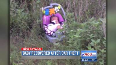 Missing 8-Month-Old Baby Found Safe - Baby Genesis Haley is safe after going missing on Monday at 1 a.m. in Houston. Her mother stopped at a convenience store and left the baby in the car, when someone got into the vehicle and drove off.(Photo: KHOU 11 News)