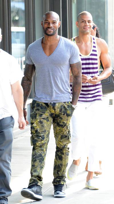 Goooooaaal! - Tyson Beckford hangs out with friends in NYC's Meatpacking District after watching one of the many soccer games during Brazil's World Cup.&nbsp;(Photo: Splash News)