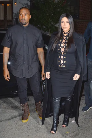 The Wests - Kanye West and Kim Kardashian arrive to dinner at a restaurant in New York City to spend some quality time during New York Fashion Week.&nbsp;(Photo: PacificCoastNews)