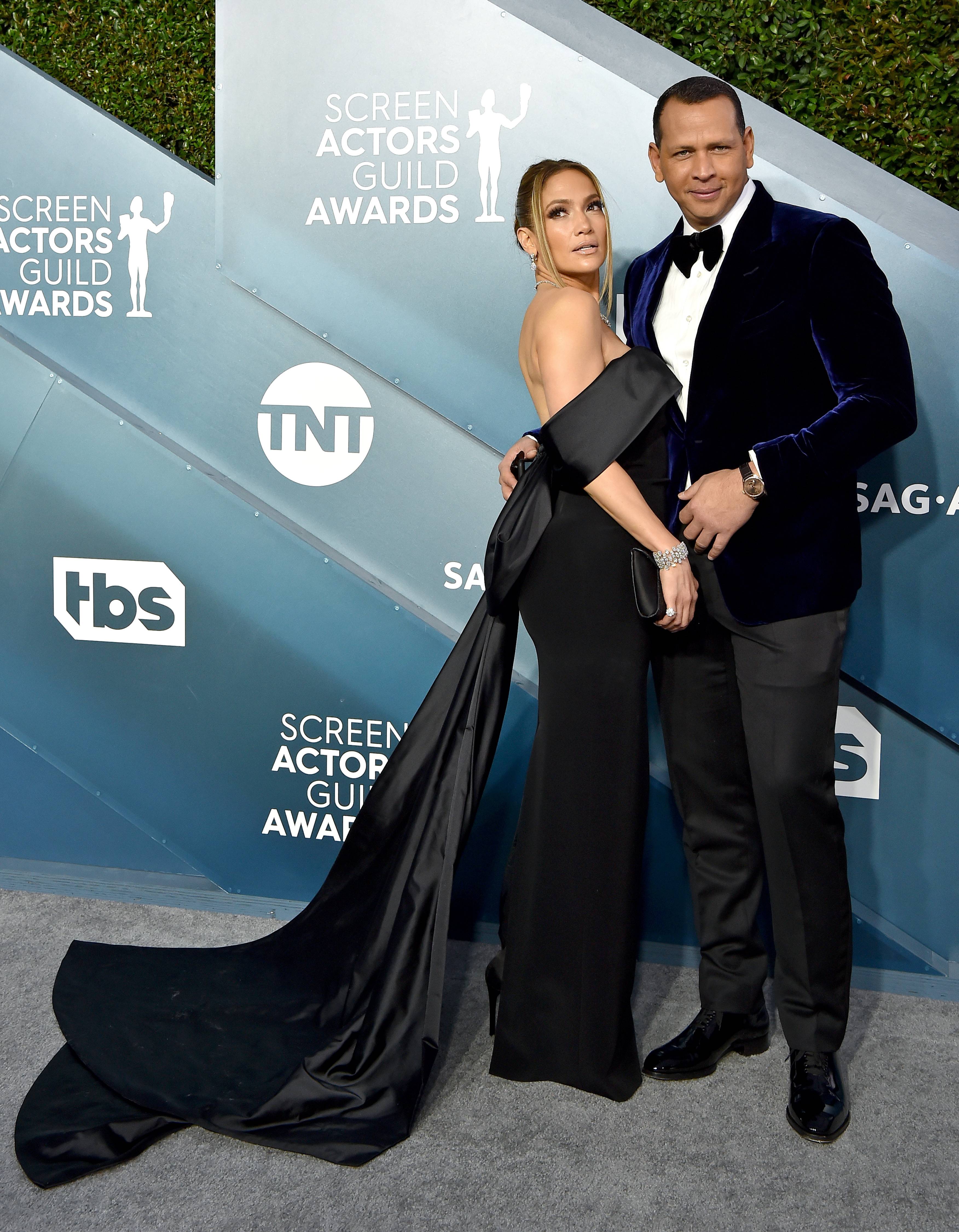 LOS ANGELES, CALIFORNIA - JANUARY 19: Jennifer Lopez and Alex Rodriguez attend the 26th Annual Screen Actors Guild Awards at The Shrine Auditorium on January 19, 2020 in Los Angeles, California. (Photo by Axelle/Bauer-Griffin/FilmMagic)