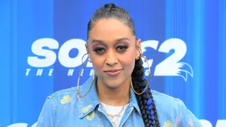 Tia Mowry attends the 'Sonic the Hedgehog 2' Family Day at Paramount Pictures Studios Lot on April 02, 2022 in Los Angeles, California. 