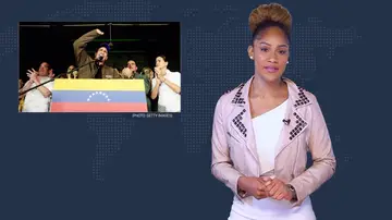 TMPR host Amina Smith reporting on the Venezuelan humanitarian crisis on BET in 2017.
