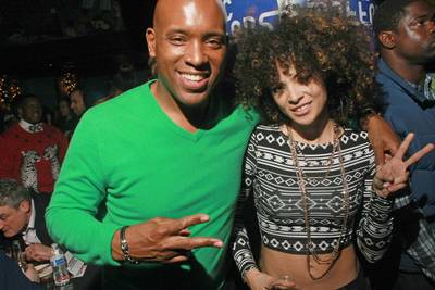 Chuckin' Dueces  - BET Senior Director of Music Programing Kelly G and recording artist Kandace Springs check out the up and comers at the showcase in New York City.  (Photo: Bennett Raglin/BET/Getty Images for BET)