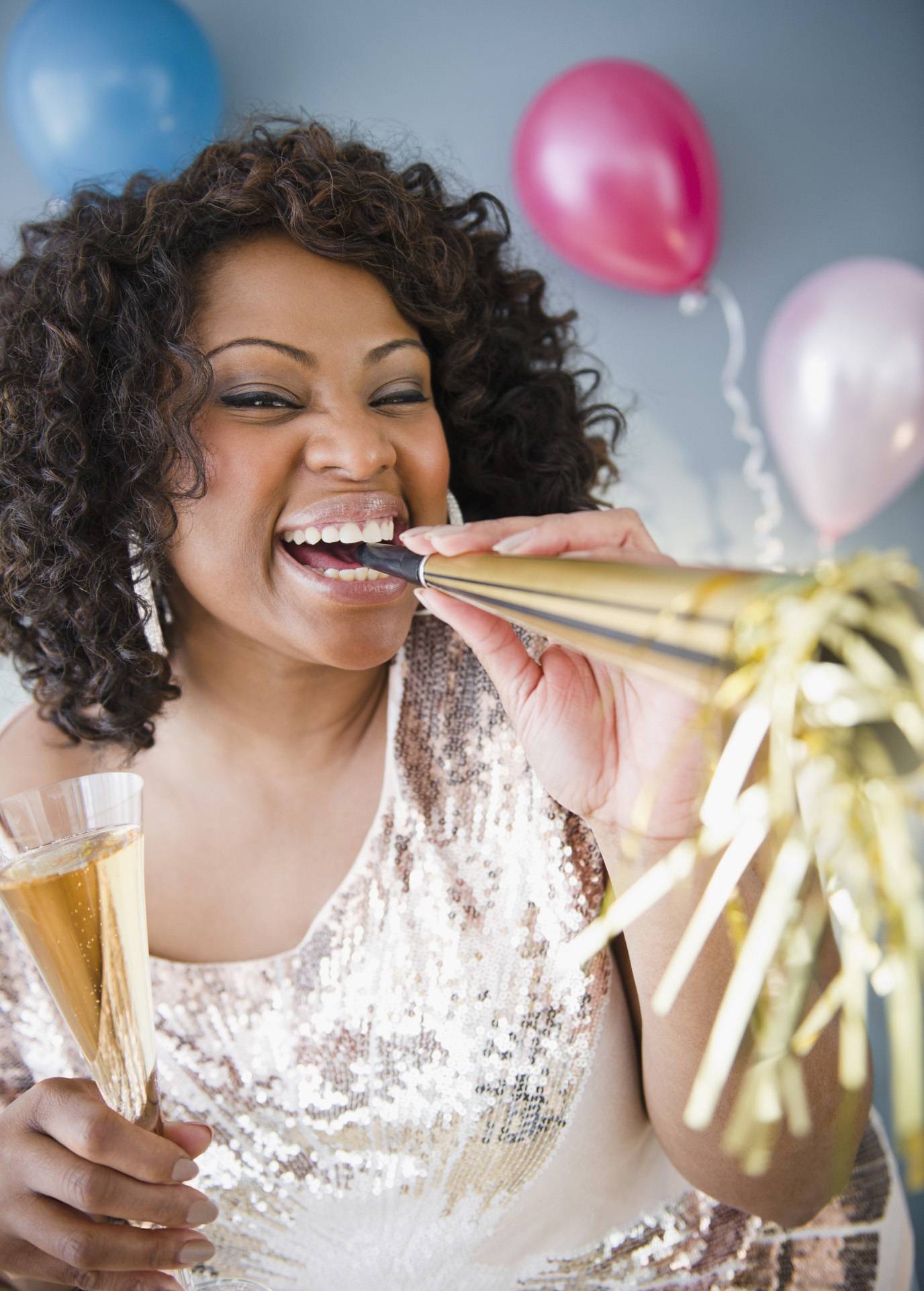 woman celebrating new year