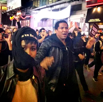 Q-Tip - Hip hop statesman&nbsp;Q-Tip&nbsp;definitely felt some type of way when it was announced that police officer&nbsp;Darren Wilson&nbsp;would not be charged for the killing of unarmed teenager&nbsp;Mike Brown in Missouri. The&nbsp;Tribe Called Quest&nbsp;frontman was among the protesters on the front line who took over Times Square immediately to protest the decision peacefully.&nbsp;(Photo: Okayplayer via Instagram)