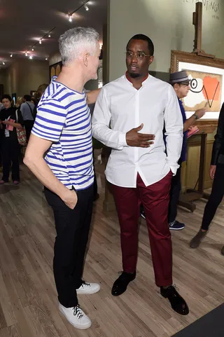 Baz Luhrmann and&nbsp;Diddy - Are they collaborating on a new project? Film director Baz Luhrmann chats up the Bad Boy mogul at a VIP preview event at the Miami Beach Convention Center.&nbsp; (Photo: Venturelli/Getty Images)