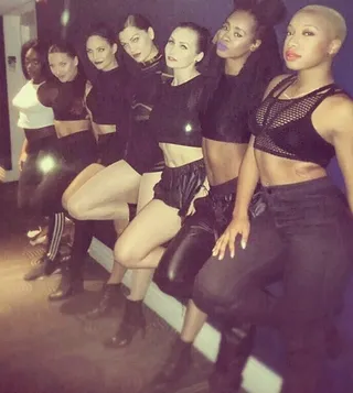 Jessie J - The British songstress and her gang of beauties post up after a late dinner. We wonder where their night took them next... (Photo: Jessie J via Instagram)