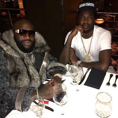 Rick Ross, @richforever - After a few months away, Meek Mill returned home and Rick Ross was there to greet him and treat him like a big bro should. Glad you're home, Meek!  (Photo: Rick Ross via Instagram)