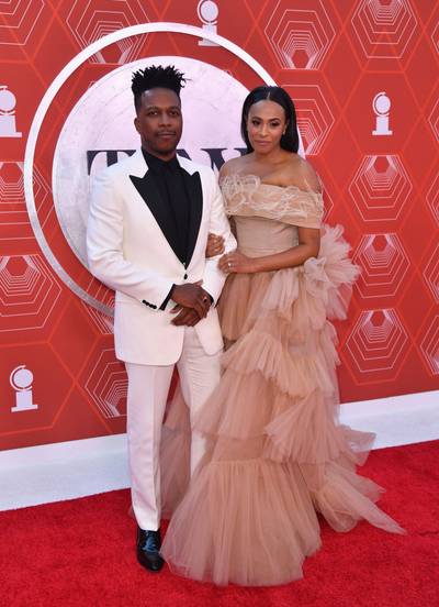 Leslie Odom Jr. and his wife Nicolette Robinson&nbsp; - &nbsp;(Photo by Jamie McCarthy/Getty Images for Tony Awards Productions)