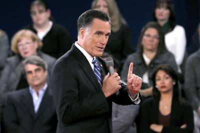 Mitt Romney - &quot;I went to a number of women's groups and said: 'Can you help us find folks,' and they brought us whole binders full of women,&quot; said Romney in the second presidential debate in October. (Photo: Shannon Stapleton-Pool/Getty Images)