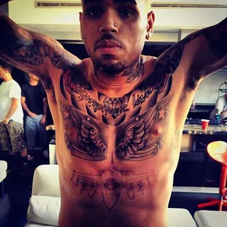 Tattoo Fan - Chris is clearly a fan of body art and has slowly covered his arms and chest with tattoos. What should his next art be? (Photo: Chris Brown via Instagram)